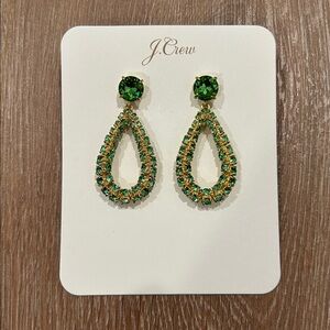 NWT J. Crew Faceted Crystal Teardrop Earrings
